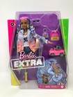 Barbie Extra Doll #5 in Long-Fringe Denim Jacket with Pet Puppy, Rainbow Braids,