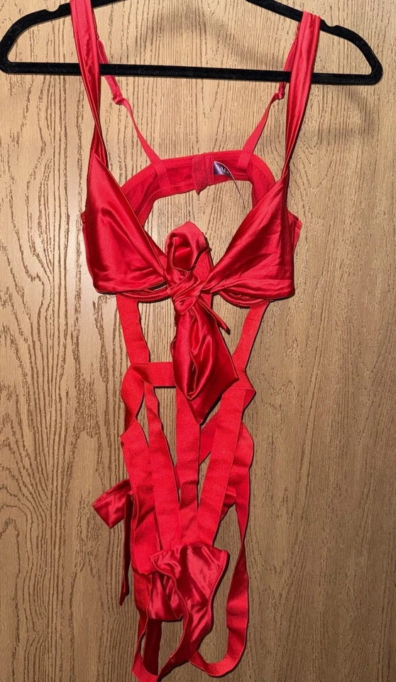 Body Adore Me Talla L Ivana Rojo Verdadero Tirantes Sexy Femenino Hada Lencería Foto 2 de 4