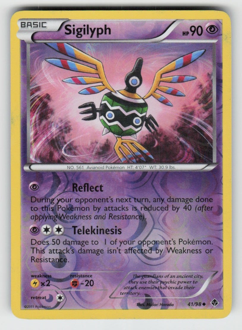 Reverse Holo Sigilyph 41/98 Uncommon Emerging Powers Near Mint