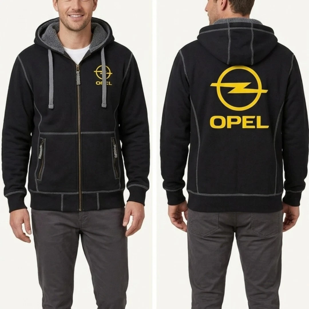 Men’s Opel Embroidered Sherpa-Lined Full-Zip Hoodie - ID Identity "Game" - 4XL
