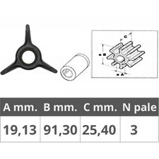 GIRANTE JOHNSON EVINRUDE 2T 25(737)-40-50-70-75 3 RIF 432941 PALE ACCESSORI BARC