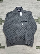Tommy Hilfiger Sweater Mens Small Gray Quilted New