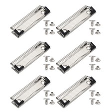 6pcs 3.9" Board Clips with Rubber Grip, Silver Checked 