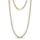 *UK* Men's Gold 316L Stainless Steel Wheat Braid Chain 7mm / 20 Inch Necklace