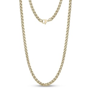 *UK* Men's Gold 316L Stainless Steel Wheat Braid Chain 7mm / 20 Inch Necklace