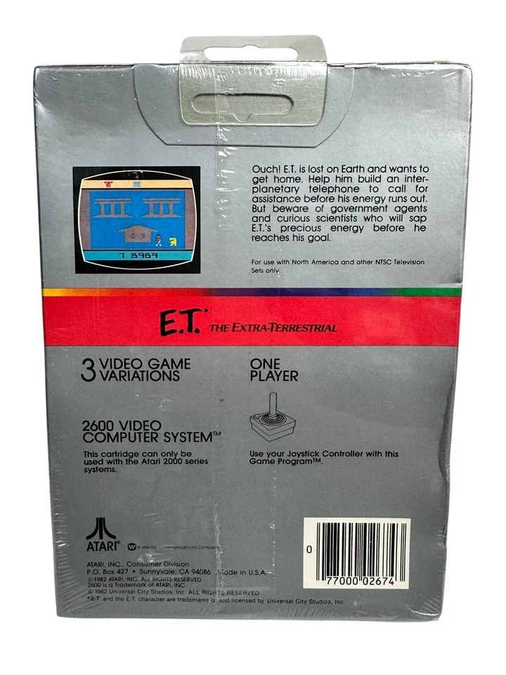 Rare !! E.T. The Extraterrestrial - Atari 2600 - USA (1982) - Sealed - Image 3 of 4