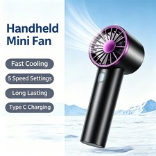 Portable Mini Handheld Fan 6000mAh Rechargeable Battery, With 100 Speeds Display