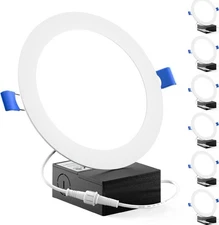 Sunco 6 Pack Recessed Lighting 6 Inch LED, Canless Ceiling Lights