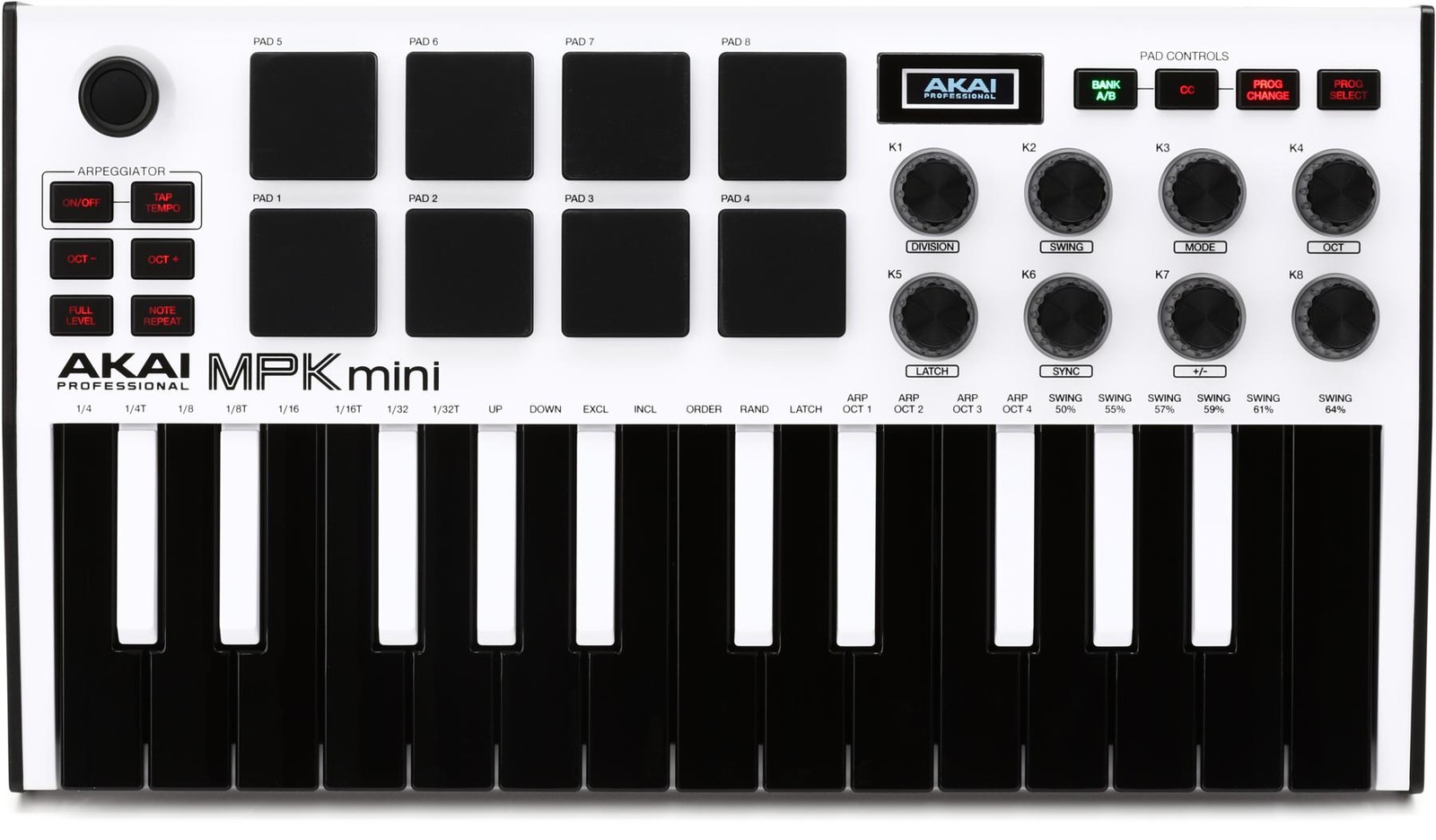 Akai Professional MPK Mini MK III Limited Edition Белая 25-клавишная клавиатура 16290₽
