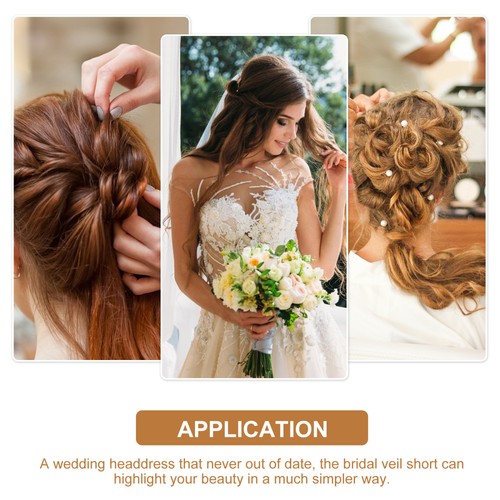 Veil Hair Accessories Bride Wedding Short Veils for Brides Bridal - Imagen 9 de 12
