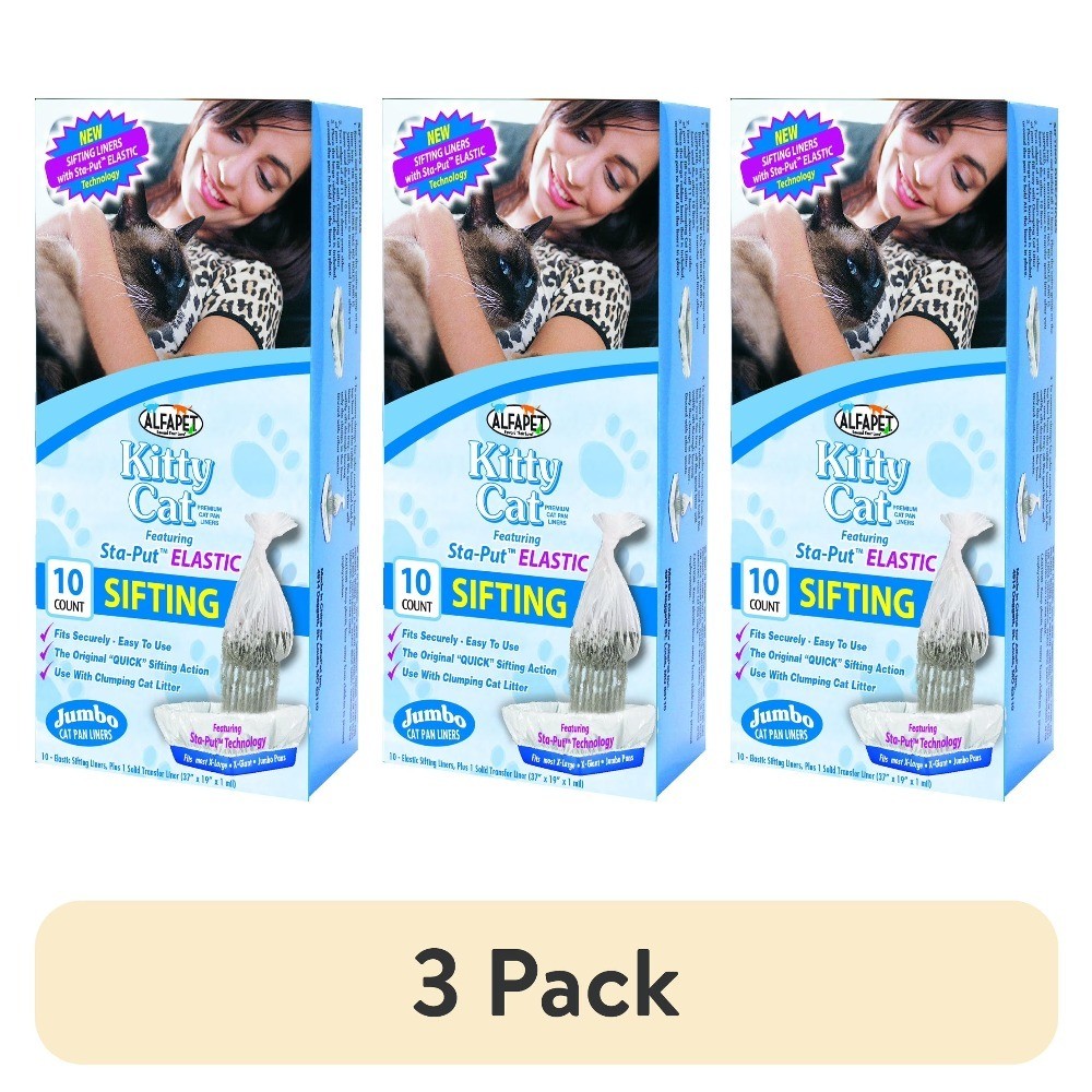 Elastic Sifting Cat Litter Pan Liners 3-Pack Disposable Wast