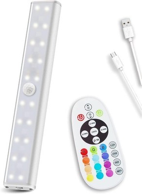 Remote Control RGB Lights Under Cabinet Lighting Rechargeable, Multicolor 