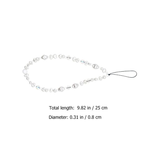 Imitation Pearl Mobile Phone Charm Chain Lanyard Case Pendant Keychain Cute - 第 7/12 張圖片