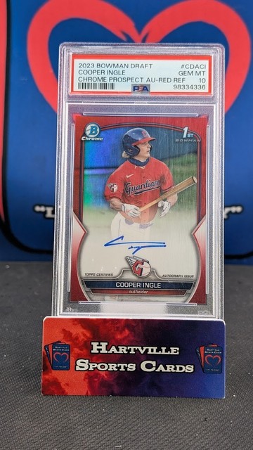 Cooper Ingle 2023 First Bowman Chrome Red Refractor Auto /5 PSA 10 SSP