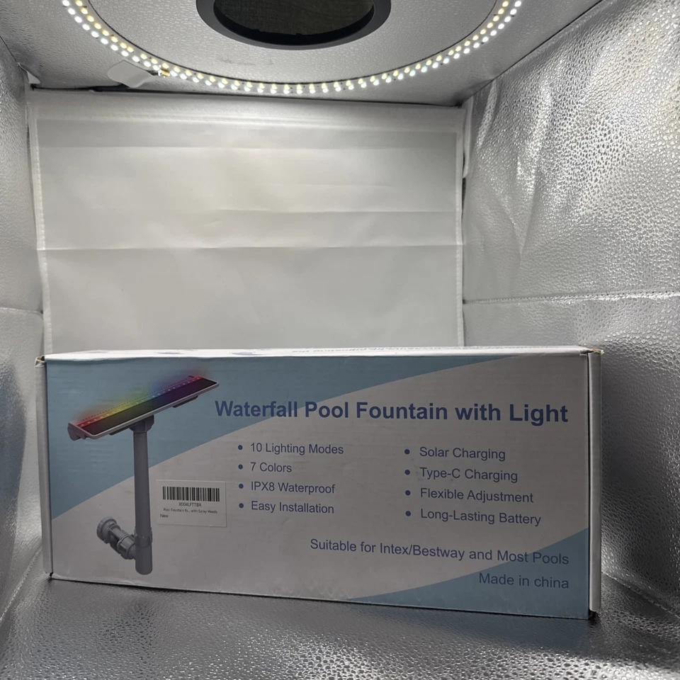 Fonte solar para piscina cachoeira com luzes - 7 cores 10 modos de luz - Nova! - Imagem 2 de 4