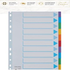 A4 Index Divider with 12 Colourful Tabs for Effortless Organization