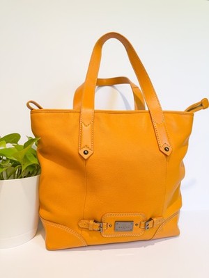 Radley London Large Yellow Leather Tote Bag Shoulder Purse Marigold 16.75x13''