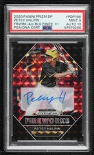 2020 Prizm Draft Picks Fireworks Black Finite 1/1 Petey Halpin PSA 9 Auto 13rw
