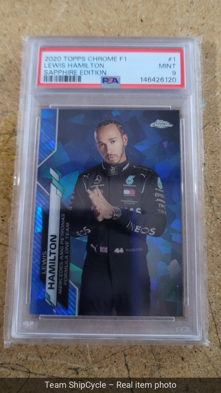 2020 Topps Chrome Sapphire Formula 1 F1 Lewis Hamilton Portrait PSA 9 1 G2U view 3