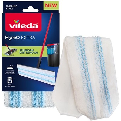 Vileda H2PrO Flachmopp Nachfüller - Mikrofaser Power - Einheitsgröße, weiß und blau 