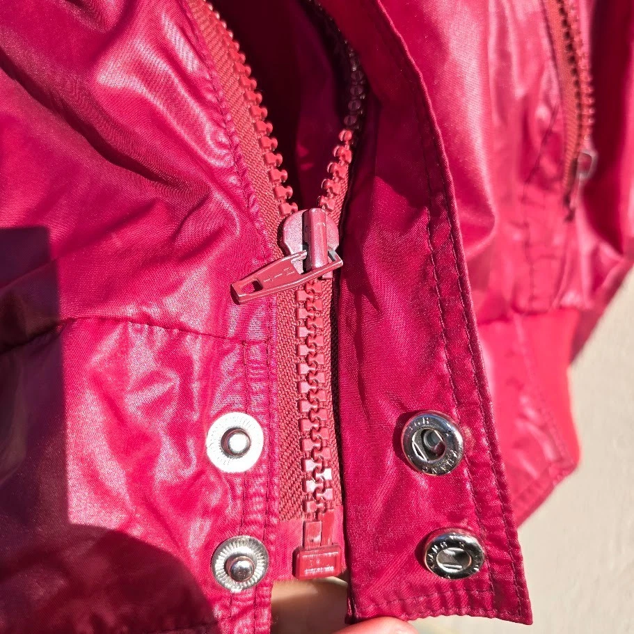 Vintage 80s Nissan Racing Jacket Mens Large Maroon Nylon Windbreaker Pit Coat - product detail image 11