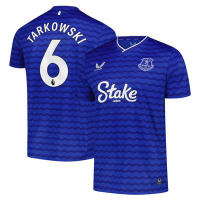 Everton Herren Fußballtrikot (Größe M) Castore Home Top - Tarkowski - Neu