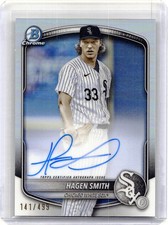 Hagen Smith 2025 Bowman Chrome Prospect Autographs Refractor #/499 White Sox