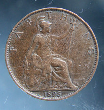 Great Britain, Farthing, 1895 bronze coin, Victoria
