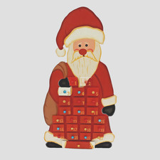 Wooden Santa Advent Calendar with Drawers