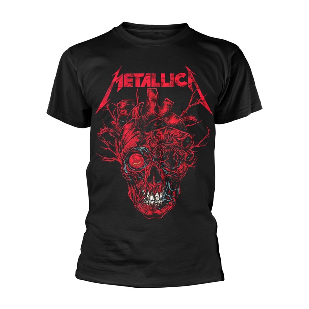 ЧЕРНАЯ футболка METALLICA - HEART SKULL маленького размера