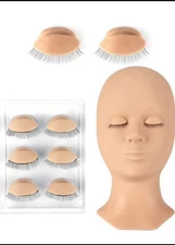 Lash Mannequin Head, Eyelash Mannequin Head with Eyelids, Lash Extension Trai...
