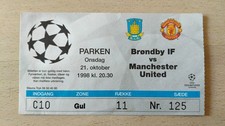 RARE Ticket 1998 Brondby vs. Manchester United Champions League  34257