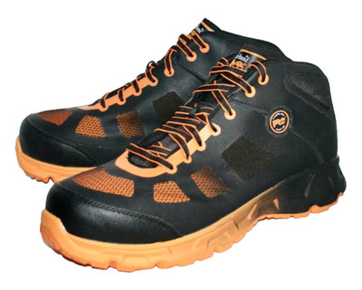 TIMBERLAND PRO Velocity Alloy Toe Mid Work Shoes Men Size 12 Black Orange 396A
