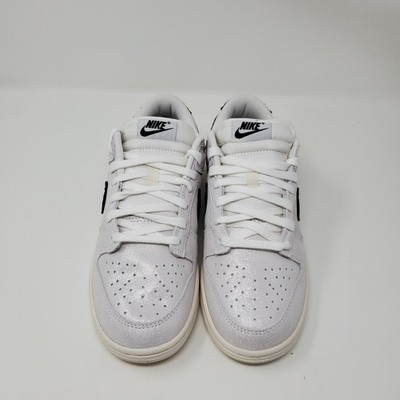 Nike Dunk Low SE White Black Glittery Suede HQ3502-100 Women's