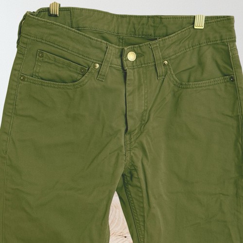 Levis 511 Chino Pants Sz 31x32 Mens Straight Leg Army Green Cotton Blend Classic - Picture 3 of 11