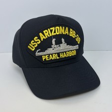 US Navy USS Arizona BB-39 Pearl Harbor Adjustable Hat Cap Black USA Made