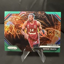 2023-24 PRIZM EUROLEAGUE BASKETBALL FIREWORKS Serge Ibaka  #3  GREEN SP RARE HIT
