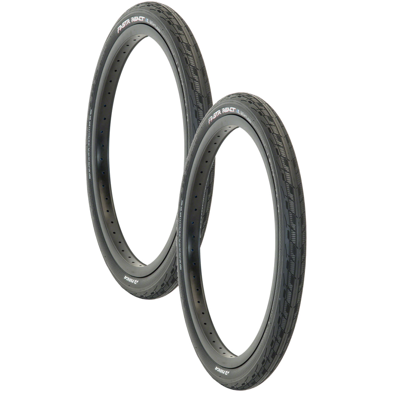 Комплект из 2 шин Tioga FASTR REACT sSpec 20 x 175 Clincher черного цвета 120tpi 19590₽