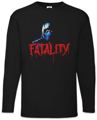 Vintage Sub-Zero Fatality Langarm T-Shirt Mortal Scorpion Raiden Kombat Gamer