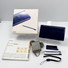 Nintendo DS Lite Enamel Navy Console Set w/ Box Charger Tested Japan USG-001