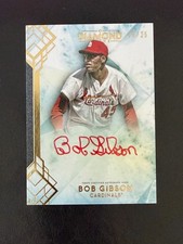 2020 Topps Diamond Icons Bob Gibson Red Ink Auto Autograph On Card /25 RARE