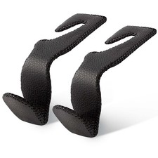 Headrest Hooks for Car, 2 Pack Back Seat Purse Hook Leather Hanger Holder Hoo...