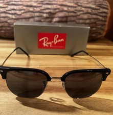 Ray-Ban ORB3016 Clubmaster Blue Gray Polarized Sunglasses 51-21 145 UV