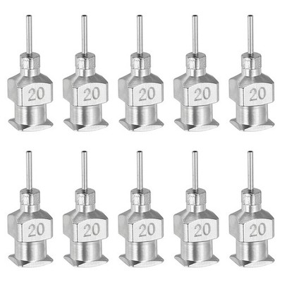 10 Pcs 20G 0.26 Inch Bent Blunt Tip Dispensing Needle for Refilling Liquid