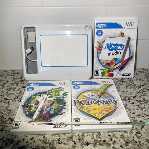 Nintendo Wii uDraw Tablet White With uDraw Studio Game Tested