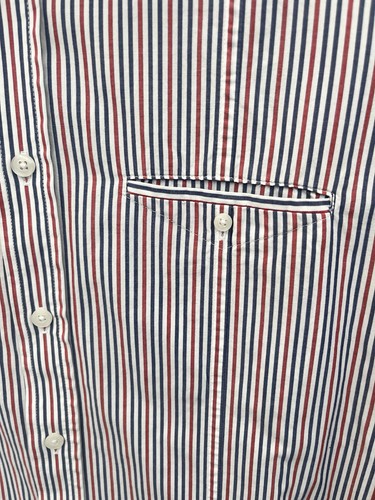 Men's BEN SHERMAN BUTTON DOWN COTTON SHIRT - Large Stripe, Long Sleeve - Picture 4 of 5