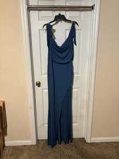 Teal Draped Maxi Dress With Shoulder Ties Size large