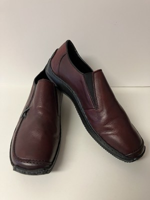 Rieker Celia Moccasins Flats Maroon Leather Women s EU 39 Closed Toe Comfort