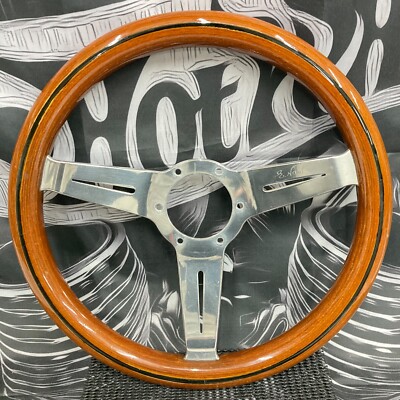 NARDI Wood Steering 320mm 32cm 12.6 inch 3 Spokes Vintage Japan