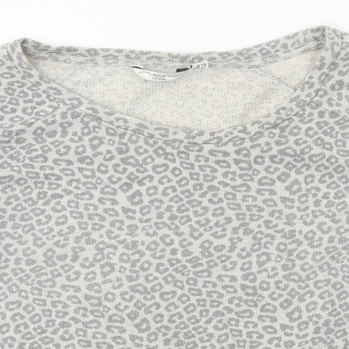 New Look Womens Grey Animal Print Polyester Blend Sweatshirt Size 14 - Picture 3 of 10